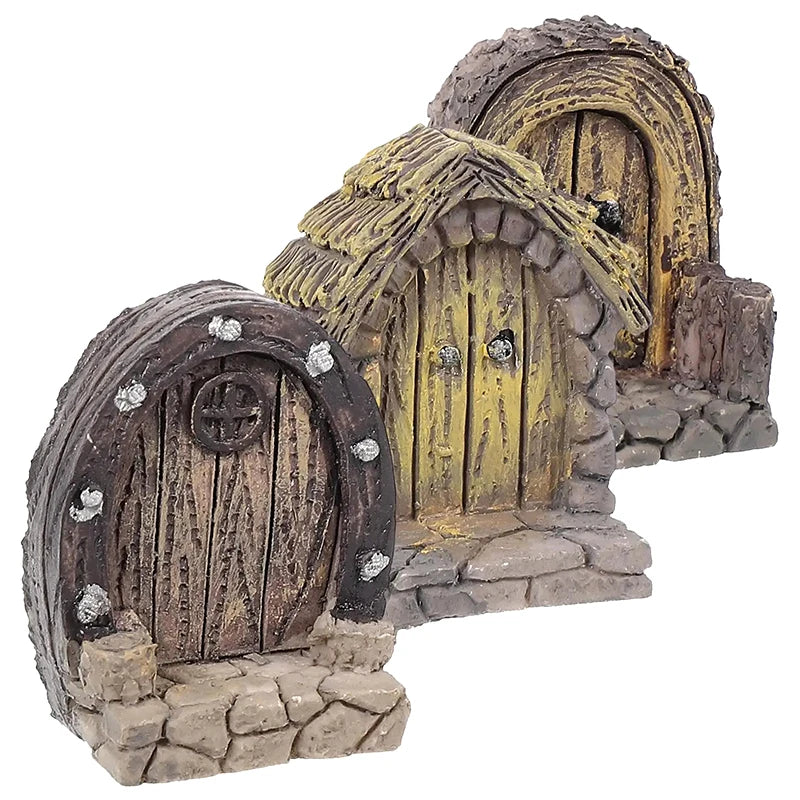 décoration murale rustique porte miniature bois poignées pierres décorative 4cm 35cm 2cm