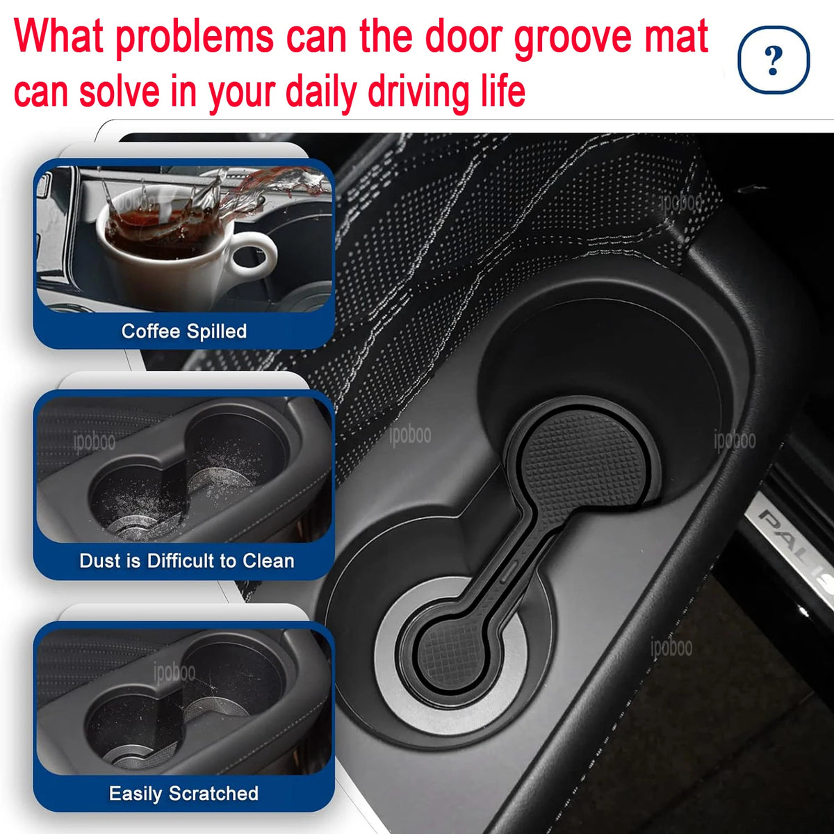 tapis antidérapants texturés adhésifs intérieur auto noir rouge bleu blanc Mazda 2003 2006