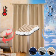 rideau thermique moderne beige bleu gris chevron opacité élevée isolation thermique tringle