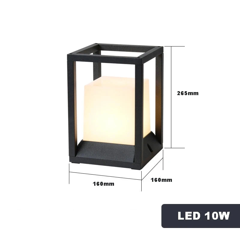 lampe sol contemporaine waterproof led noir blanche ip65 mat aluminium