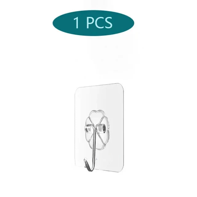 porte serviettes moderne clips transparents fleurs découpées adhésifs fort salle bains cuisine 7+ crochets