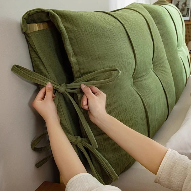 Coussin de tête de lit en polyester et coton avec design solide et ergonomique