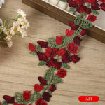ruban dentelle polyester feuilles fleurs 8.5cm largeur artisanat broderie fine opacité écolo événement
