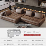 grand canapé angle cuir marron moderne coussins salon appartement luxe