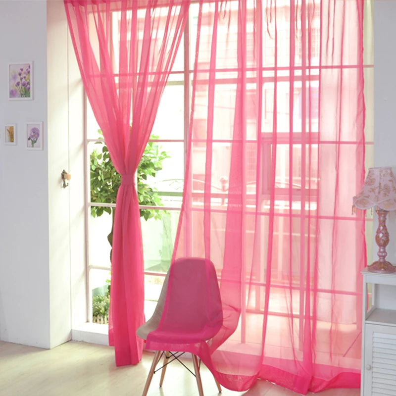 rideaux voilage couleurs variées franges verticales moderne tissu fluide translucent
