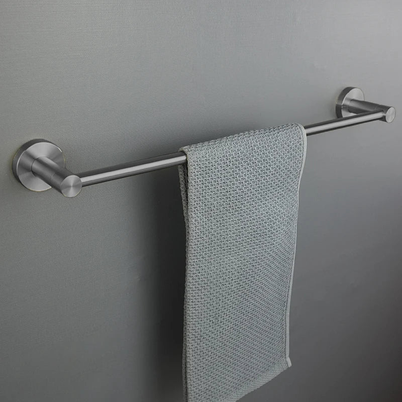 ensemble accessoires salle bain argenté moderne porte serviette porte savon porte gobelet métal