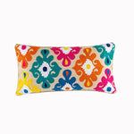housse coussin brodée boho chic motif floral géométrique polyester 30x60cm decoration maison