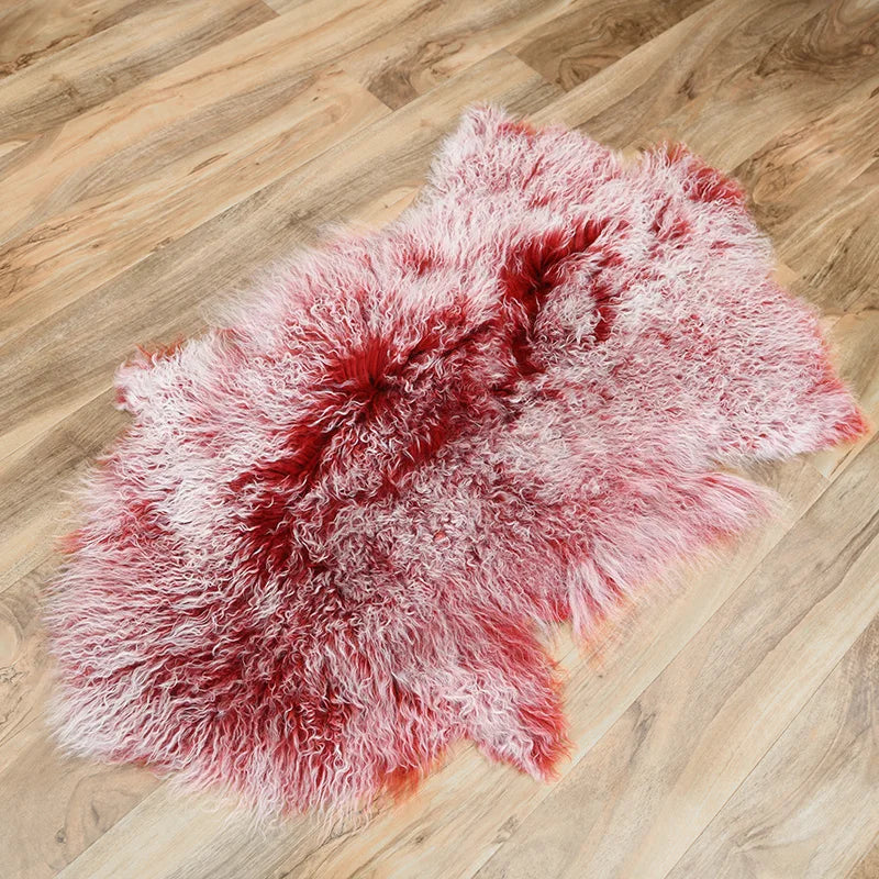 coussin fourrure gris vert rouge violet marron naturel hiver maison laine solide dry frost