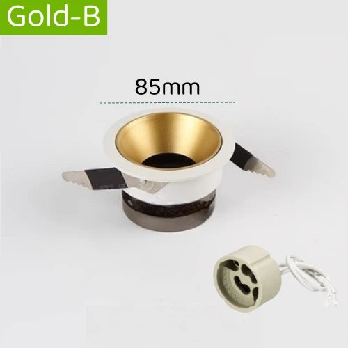 Spot LED moderne noir blanc encastrable vis diamètre 100mm hauteur 50mm