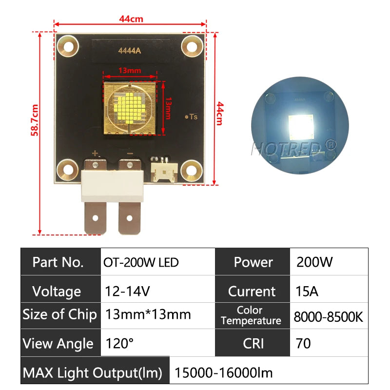 puce led 40w 60w 80w 120w 150w 300w 400w noir carré points dorés moderne