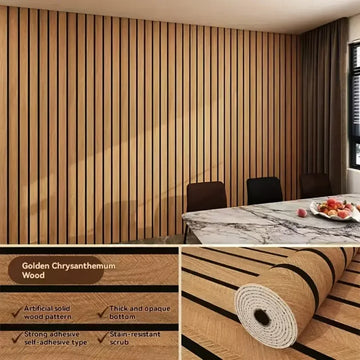 papier peint auto adhésif imitation bois moderne lignes verticales rouleau dimension 40cm 300cm