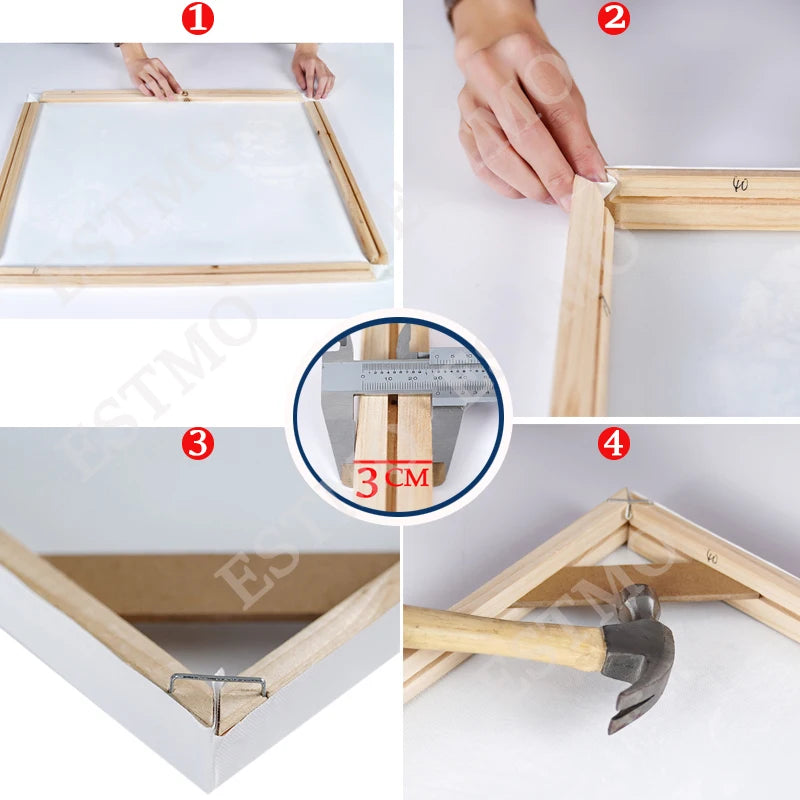Cadre photo en bois carré avec épaisseur de 3 cm