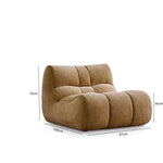 Fauteuil moderne tissu bouclé beige clair coussins d'assise dossier minimaliste