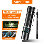 lampe torche led rechargeable usb 3000 lumens tactique camping chasse éclairage urgence