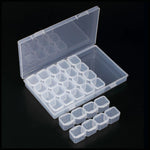 boîte rangement transparent compartiments multicolores accessoires nail art bijoux strass organisation pratique moderne