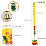guirlande artificielle jaune rouge vert boules couleur petites feuilles cloches dorées décoration fête mariage