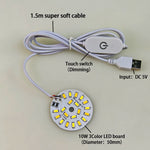 plaque led blanc circulaire adhésif commutateur tactile câble usb 15m 3w 6w 10wmodifiable luminosité