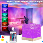 projecteur led effets eau vagues aurore boréale télécommande couleurs variables ambiance chambre moderne