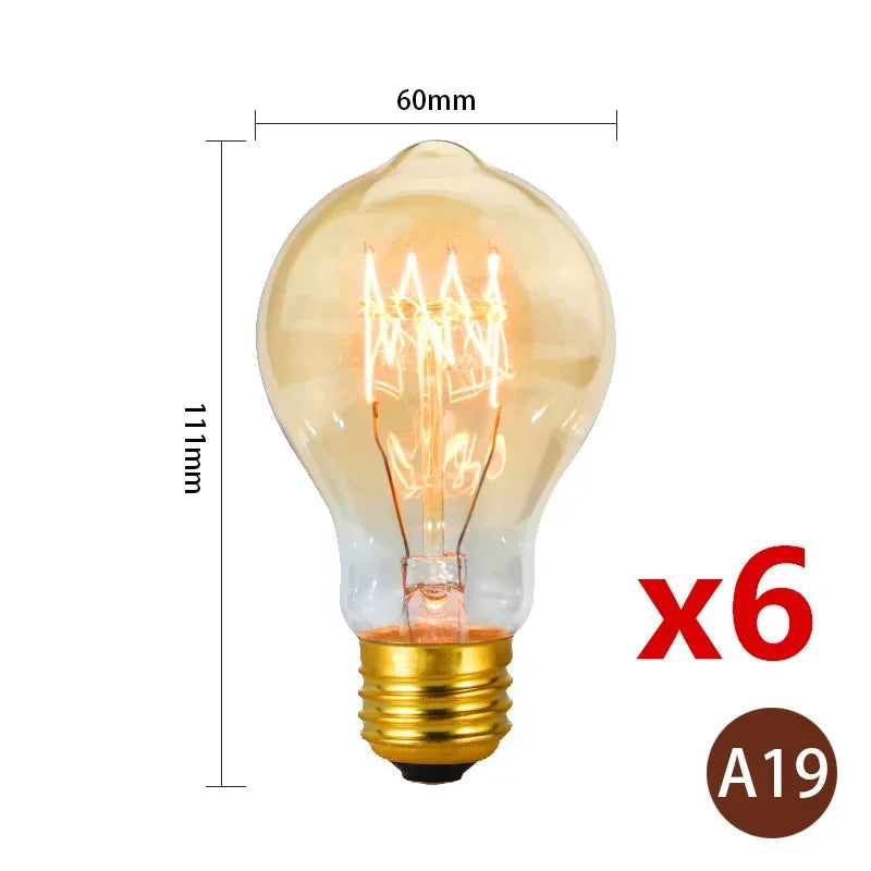 ampoule edison filamente spiral dorée vintage 360° lumens e27 transparente
