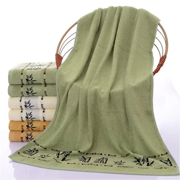 serviettes bain bambou absorption rapide serviettes toilette jaune doré vert blanc moderne
