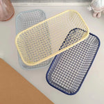 paniers métalliques maille moderne bleu rose jaune blanc organisateurs empilables multifonctionnels