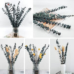 guirlande feuilles artificielles décoration intérieure vase verre bouquet fleurs séchées naturel minimaliste vert foncé