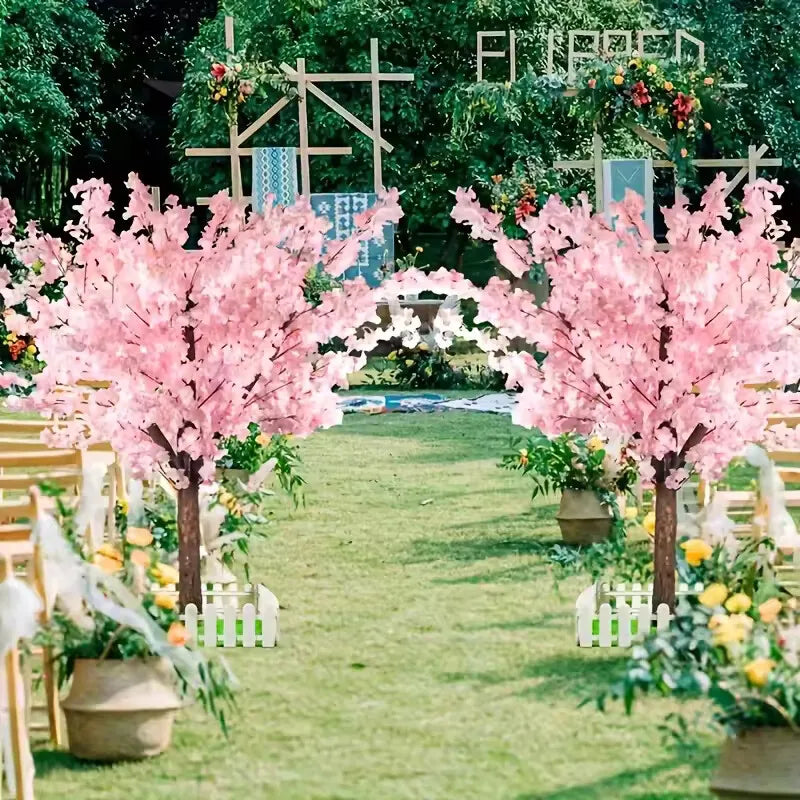 arbre artificiel fleurs rose moderne extérieur intérieur fêtes mariage pink base sac rangement
