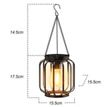 Lanterne solaire suspendue moderne papillons colorés chaîne métallique filet transparent patio jardinextérieur