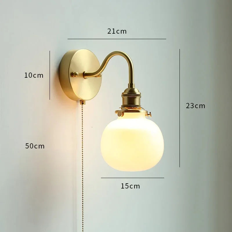 lampe murale moderne or blanc rayures verticales ampoules led cordon doré fixations vis 220v