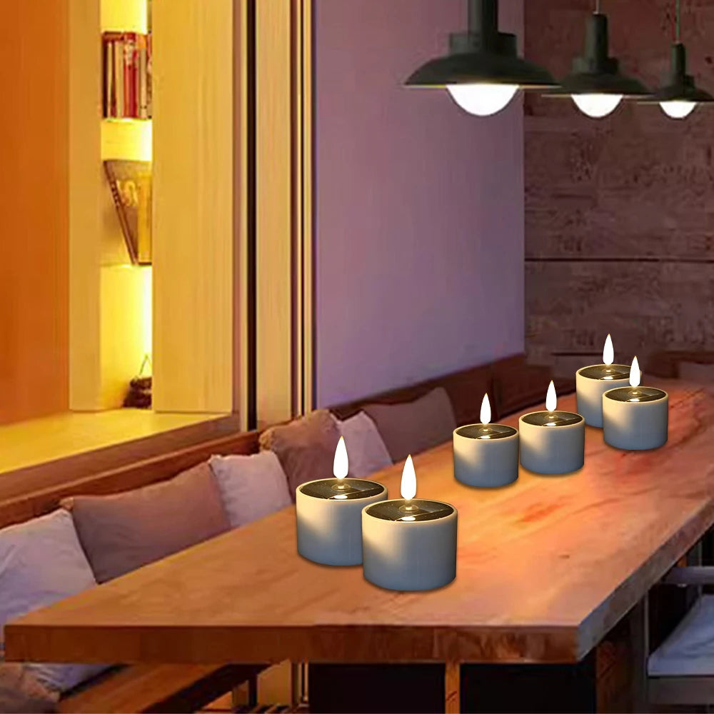 éclairage solaire led bougie blanche moderne sans flamme étanche jardinextérieur autonomepose