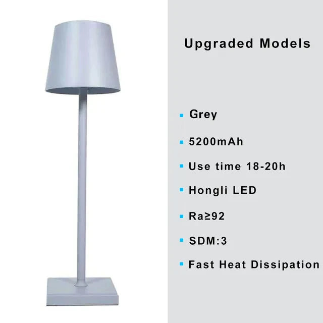 lampe table led rechargeable gris doré rose bleu noir touch control moderne minimaliste