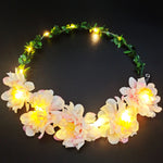 couronne fleurs lumineuse rose blanche violet occasion fête anniversaire mariage romantique festive