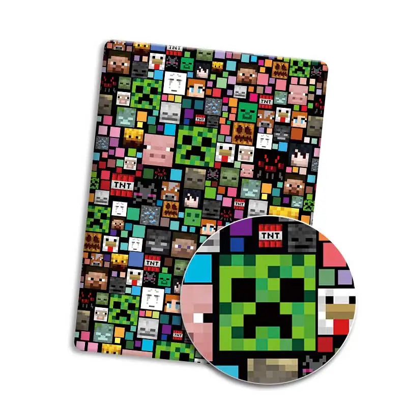 tapis souris pixel art minecraft steve creeper enderman rouge vert bleu