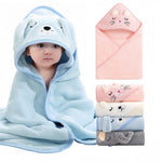 serviette bain bébé polyester capuche animaux brodés doux rose bleu grisComfortableBabyBathTowelPolyesterAnimalsEmbossedSoftColors