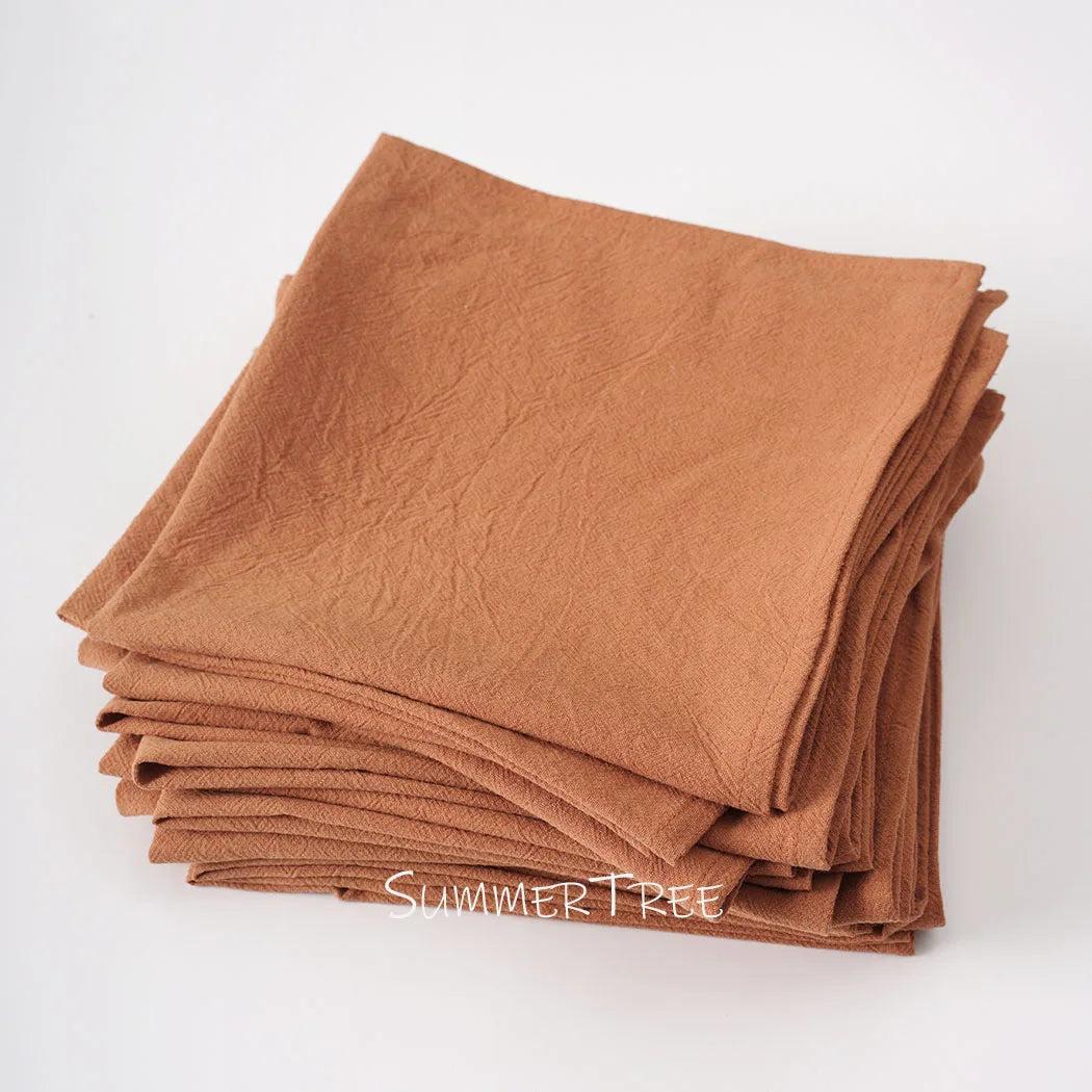 serviettes coton rose pâle minimaliste 40x40cm réutilisables table maison party