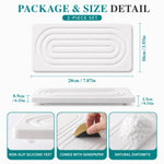 plateau absorbant moderne noir blanc anti dérapant adhésif étagère salle bain rangement grooved surface