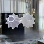 cache lampe moderne blanc rayures ondulées opaque suspension pièce table e27 cloche orchidée bricolage