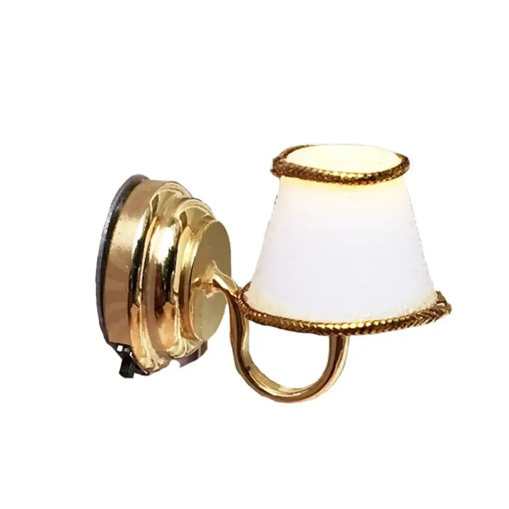 lampe table classique or blanc métal tissu 14ans+ miniature abat jour base