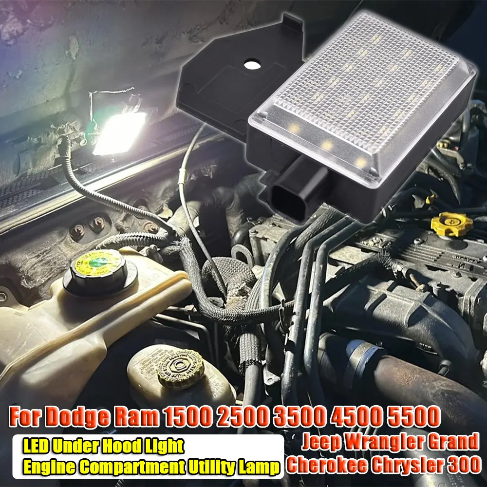 Lampe led compartiment moteur voiture noir moderne clips connecteur électrique 12v 2400lm