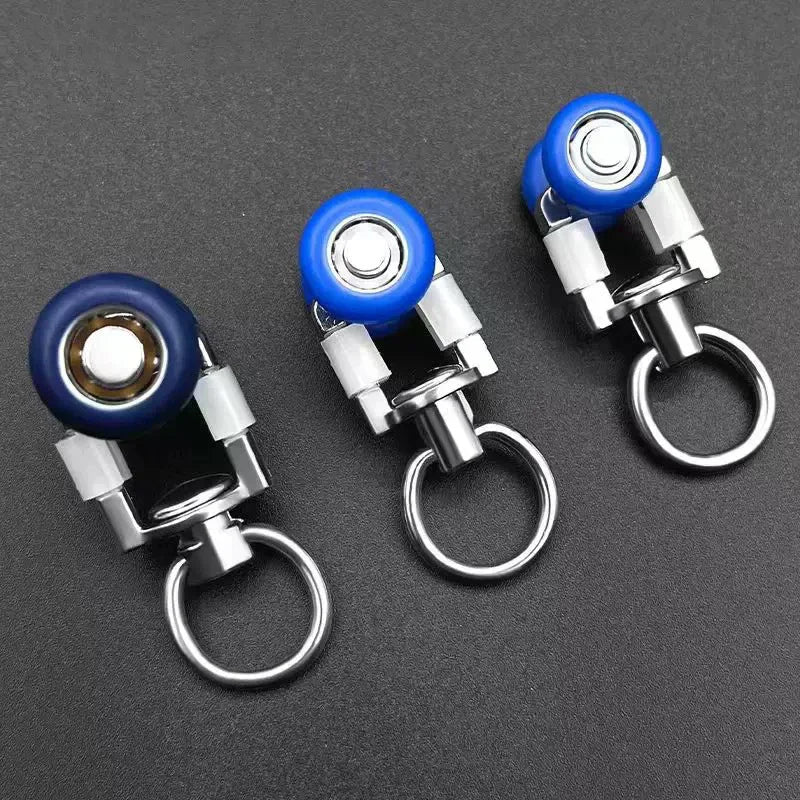 rideaux rouleaux bleu argent modernes double roues muettes supports anneaux métalliques fenêtres douche