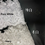 ruban dentelle fleurs sequins rose pâle beige clair bordure dentelée élégant brodé polyester opacité