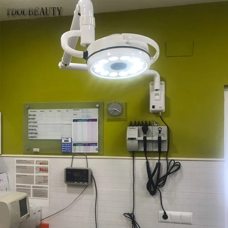 lampe chirurgie blanc moderne 50000h 40000lx led 12x3w 5500k fixation murale interrupteur