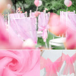 décoration événementielle mariage nœuds papillon rubans organza transparent orange bleu violet rose blanc sièges
