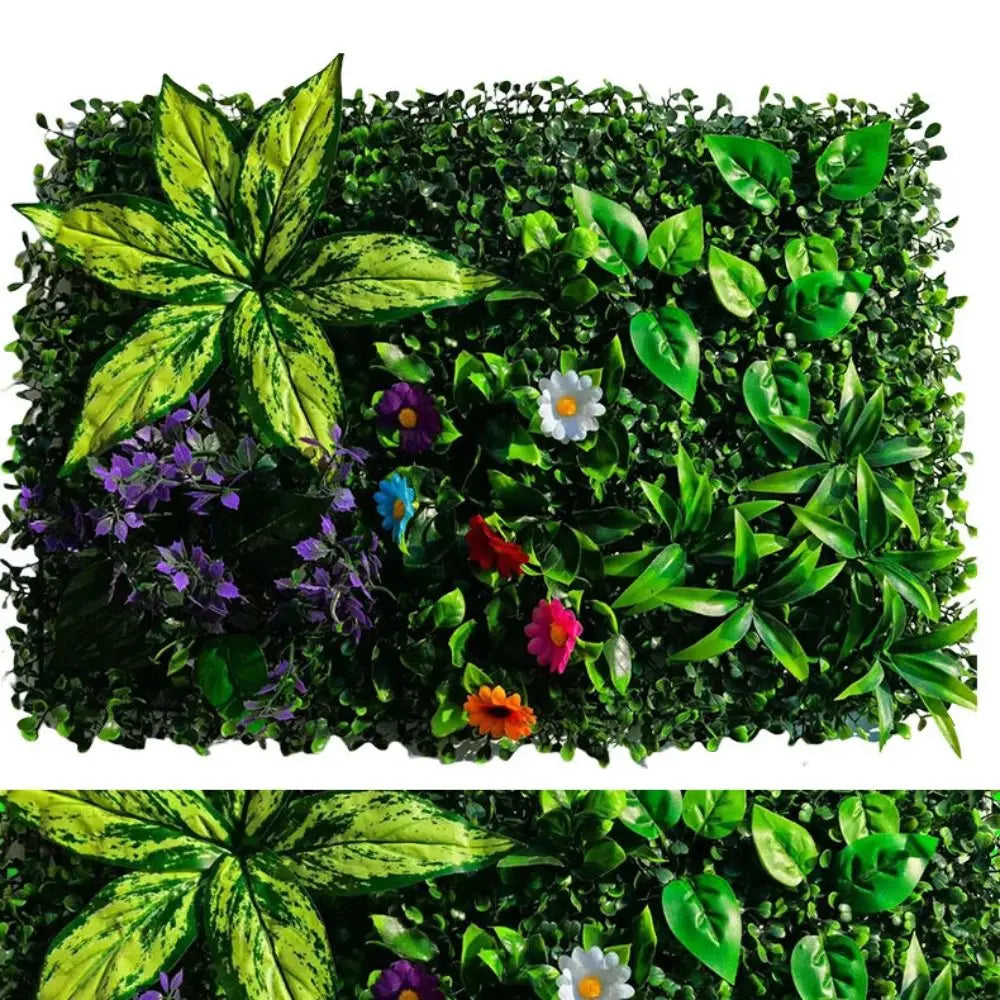 plantes artificielles feuilles fleurs vert naturel extérieur décoration murale tapis eucalyptus branches variées