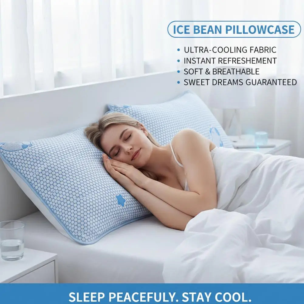 protège oreiller bleu clair broderie 3d motif hexagonal moderne confortable fermeture glissière coton polyester