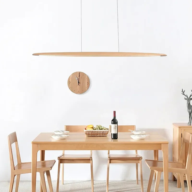 lampe suspendue bois marron clair moderne 120cm 150cm 180cm 200cm certification ul vde ccc