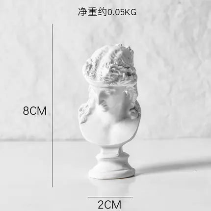 bustes sculptés resine blanc details fins antique figures grecques decor