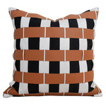 housse coussin carré orange motif géométrique moderne adhésif décoration intérieur