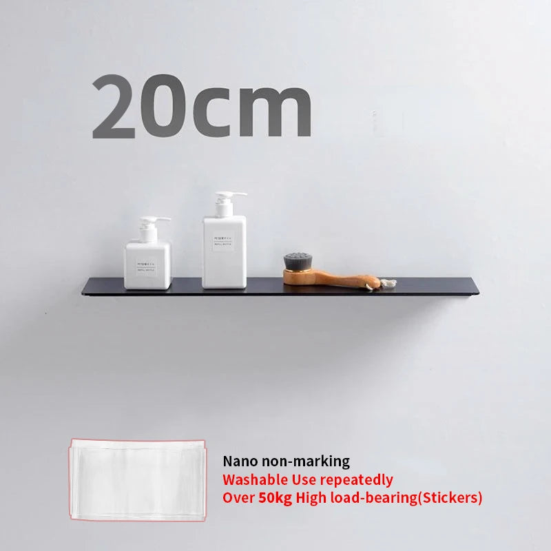 étagères murales modernes adhésives sans perçage blanc noir alliage aluminium rangement salle bain cuisine