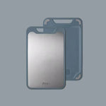 plaque découpe rectangulaire acier inoxydable plastique vert clair gris moderne poignées